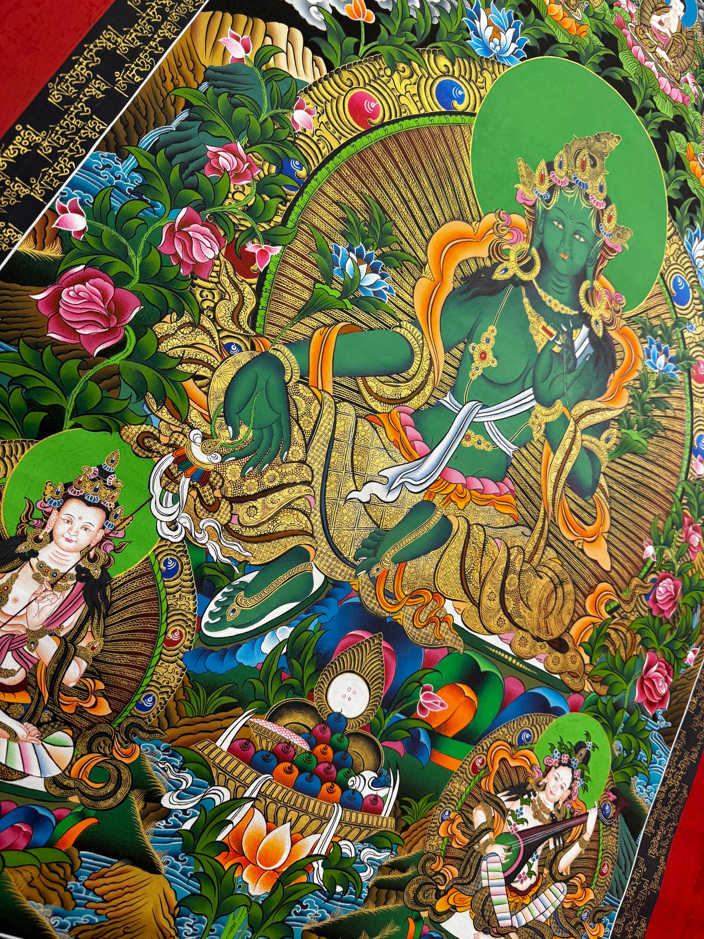 Original Hand Painted Thangka- Green Tara