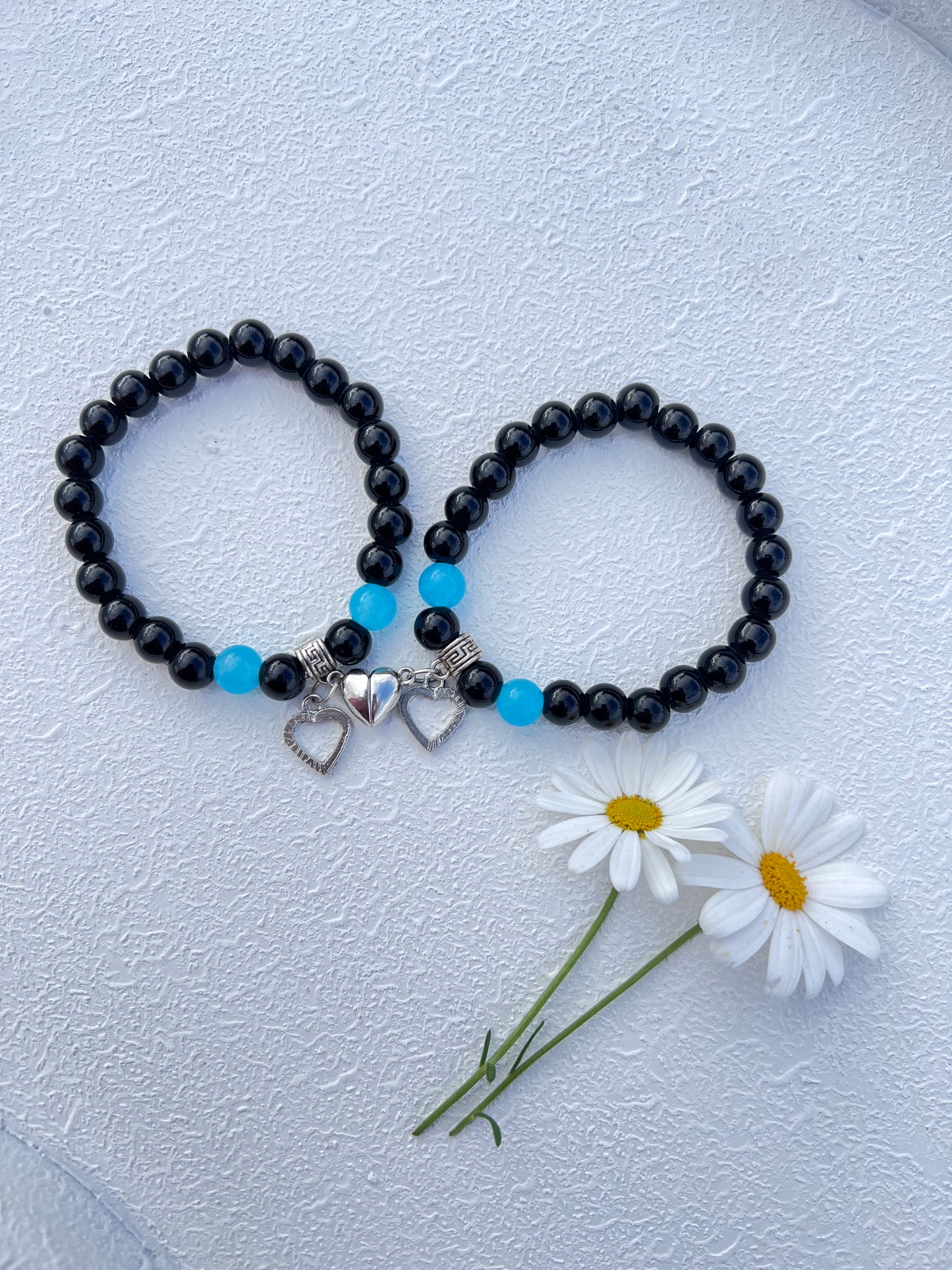 Black with Blue Charm Bracelet