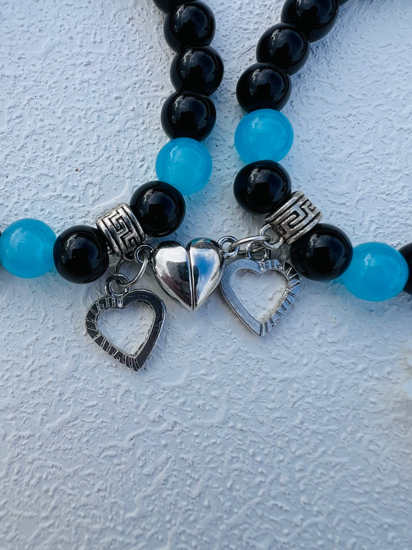 Black with Blue Charm Bracelet