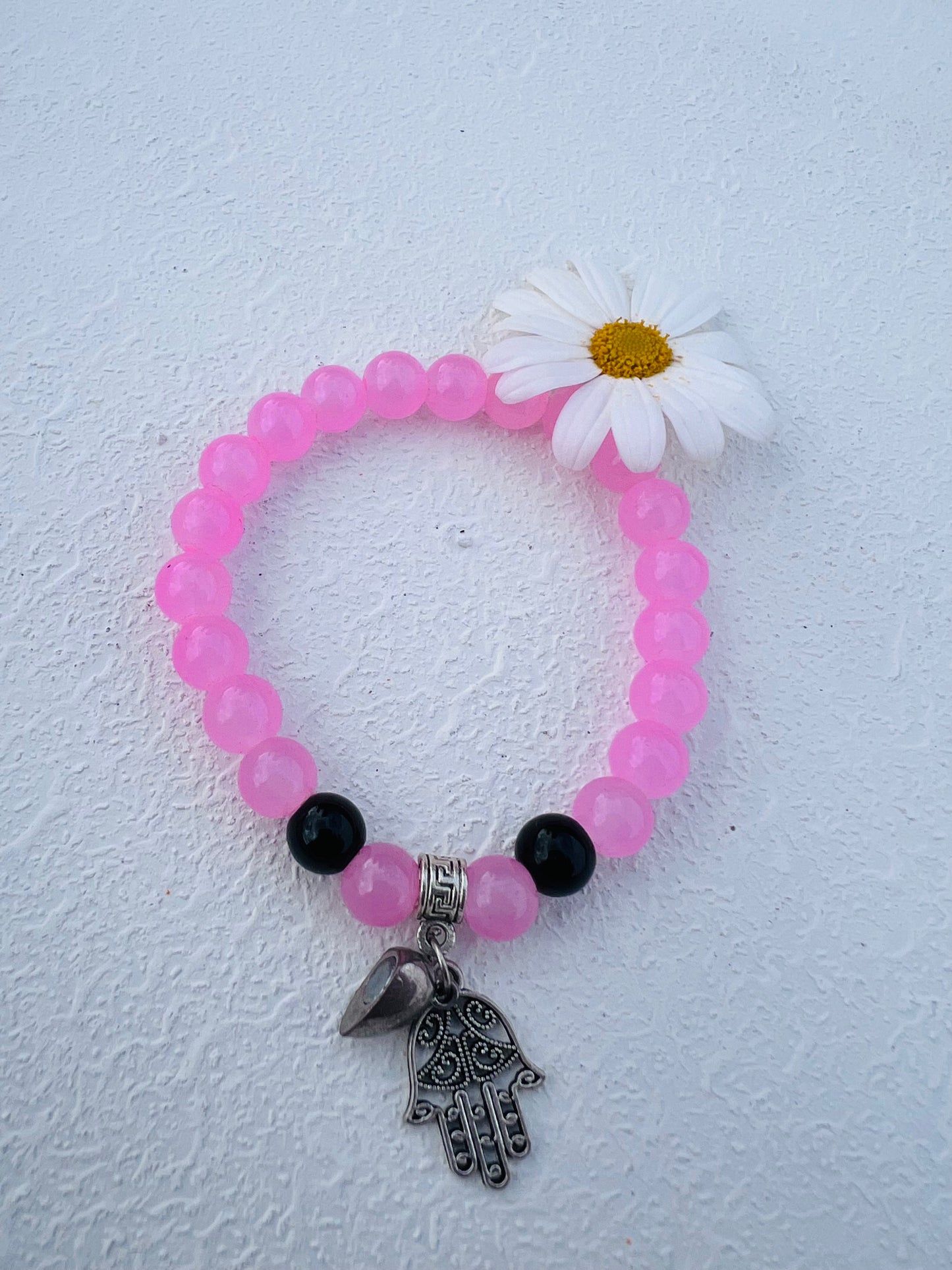 Pink with Black Charm Bracelet