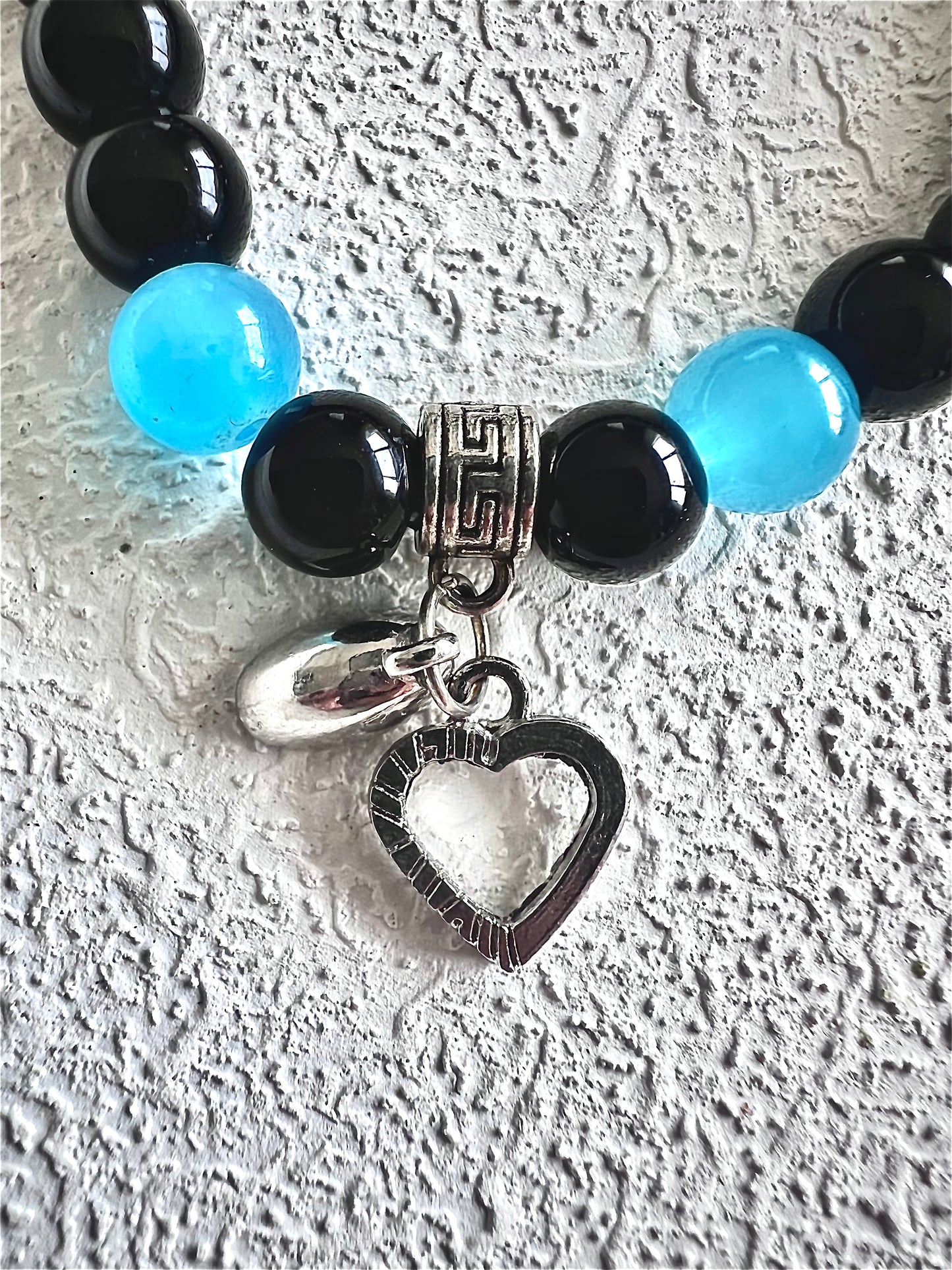 Black with Blue Charm Bracelet