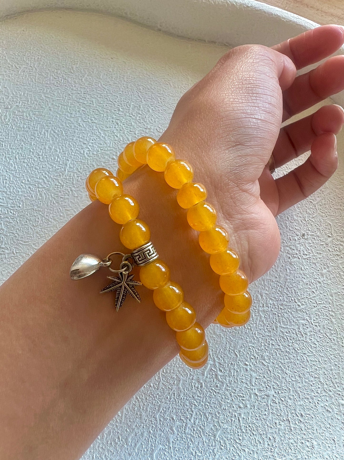 Yellow Jade Charm Bracelet