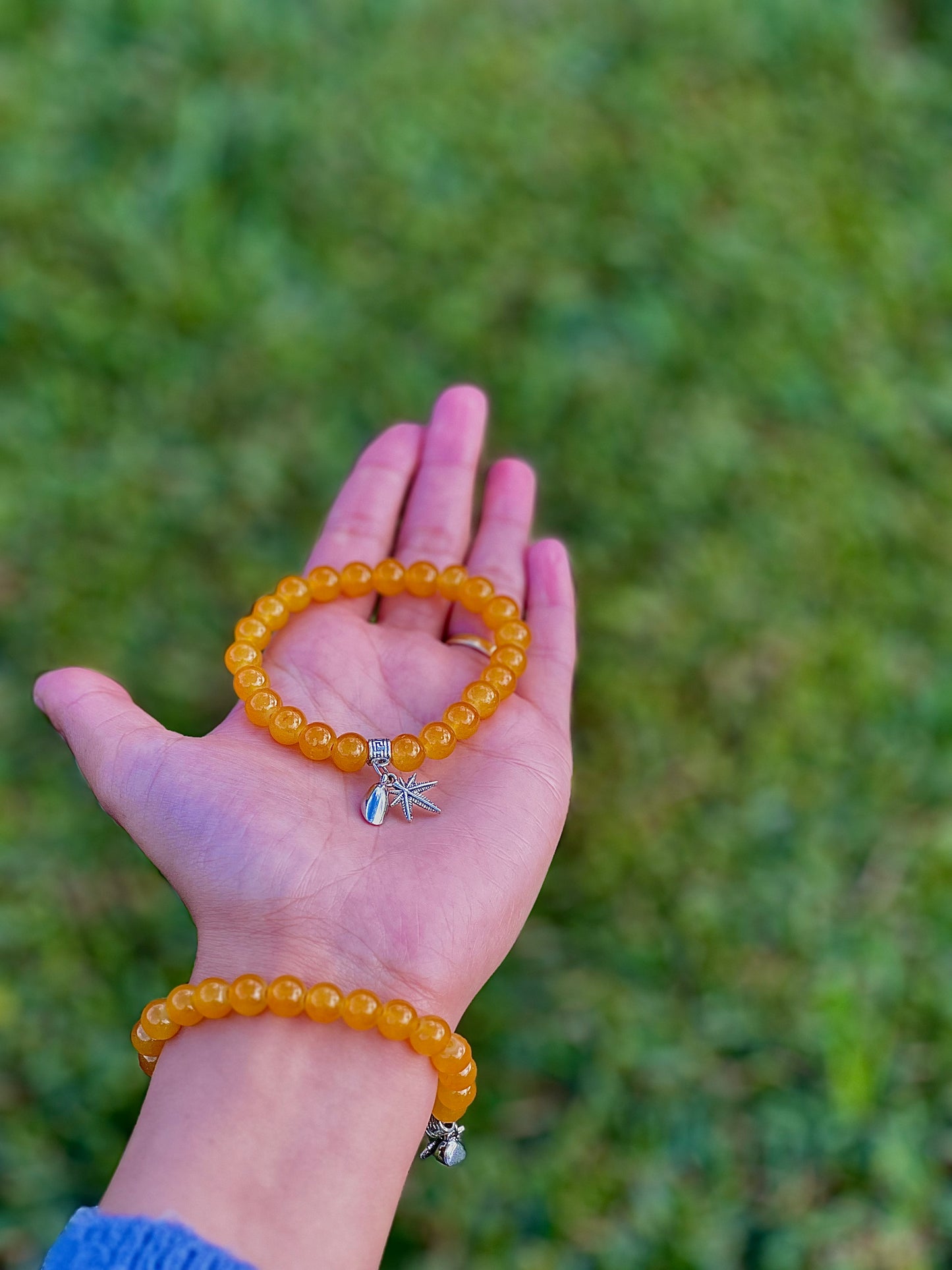 Yellow Jade Charm Bracelet