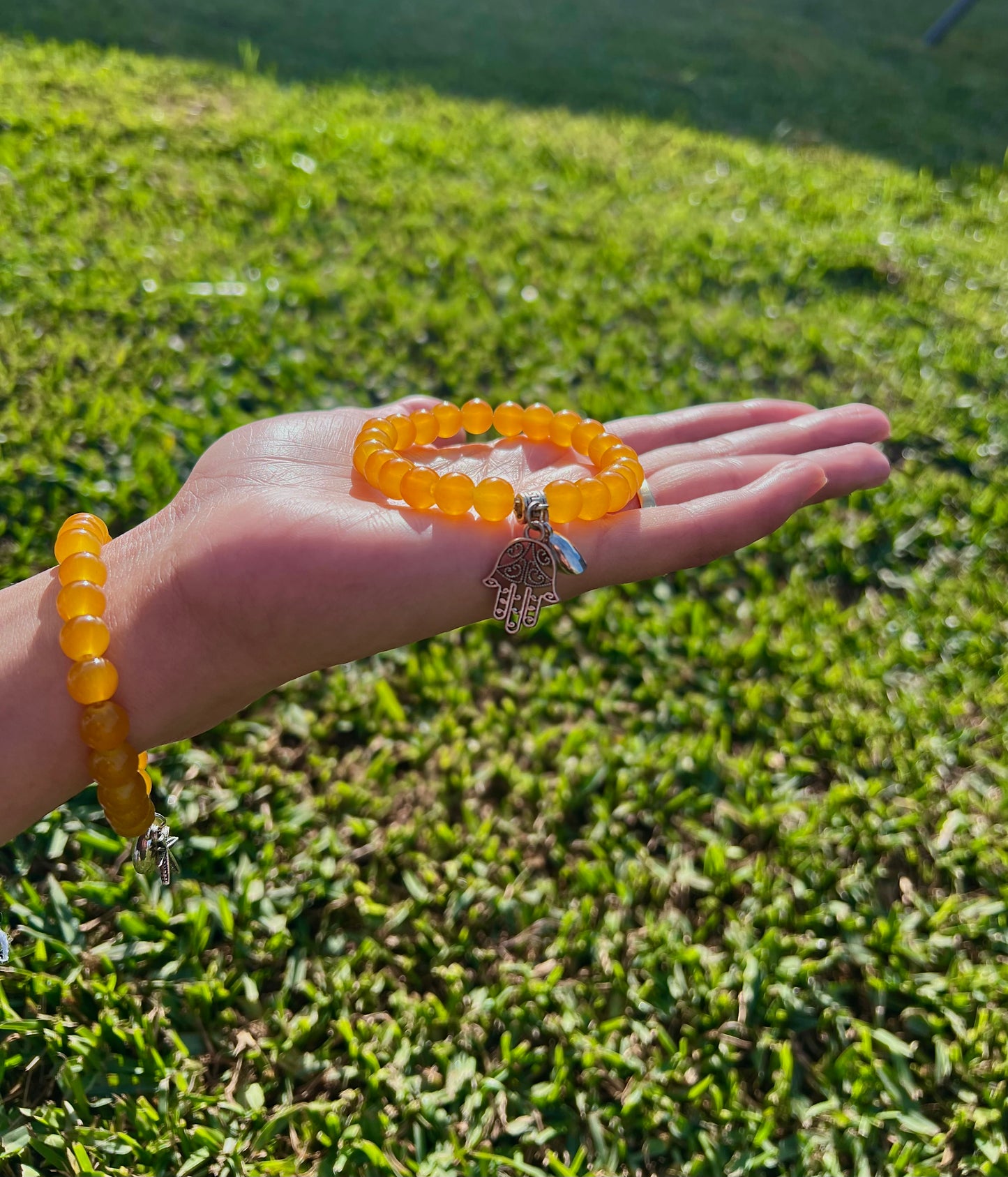 Yellow Jade Charm Bracelet