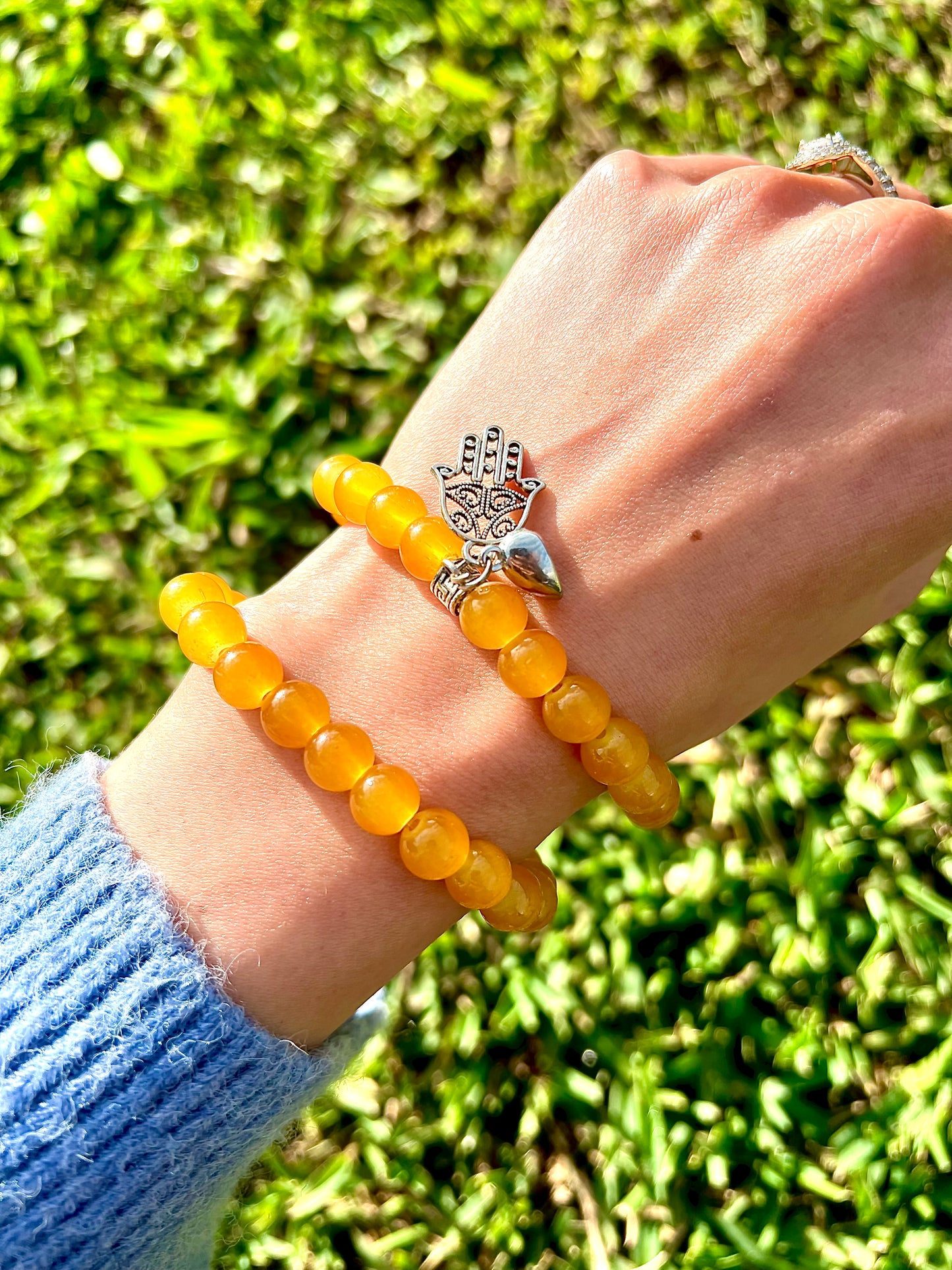 Yellow Jade Charm Bracelet