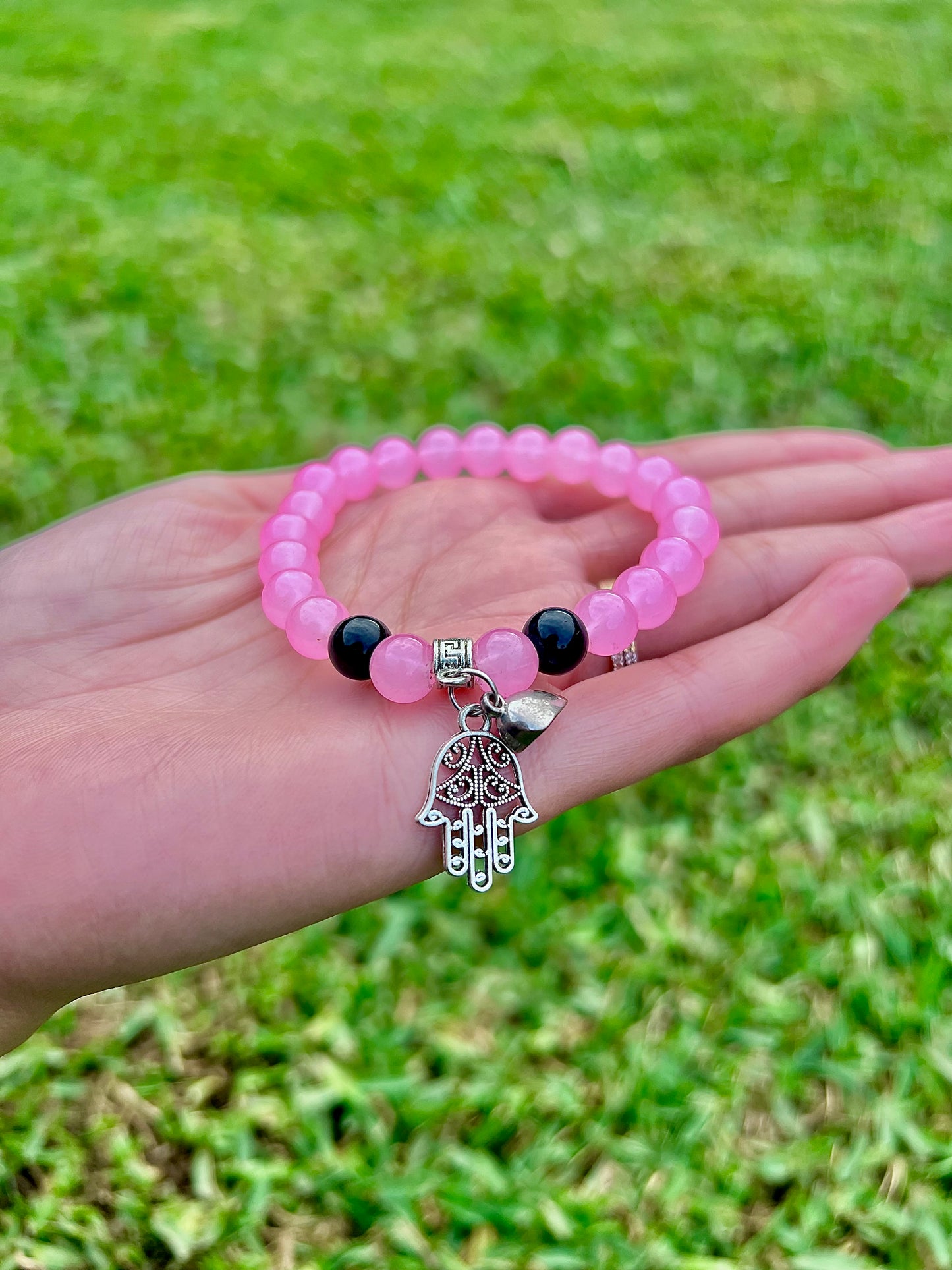 Pink with Black Charm Bracelet