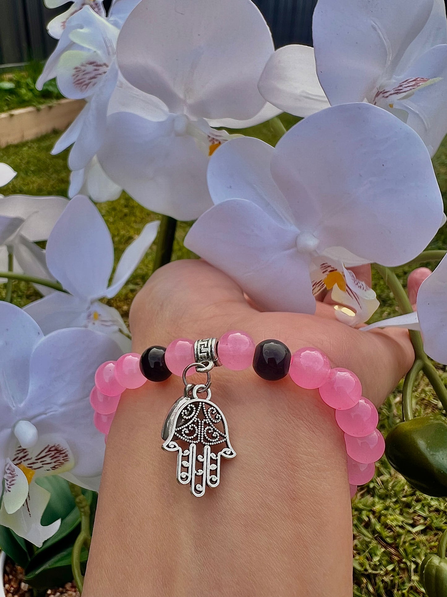 Pink with Black Charm Bracelet