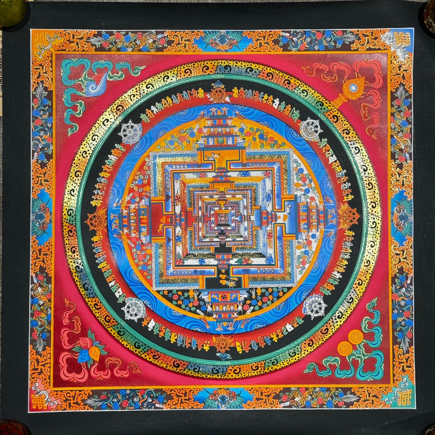 Kalachakra Mandala Thangka with Fine gold