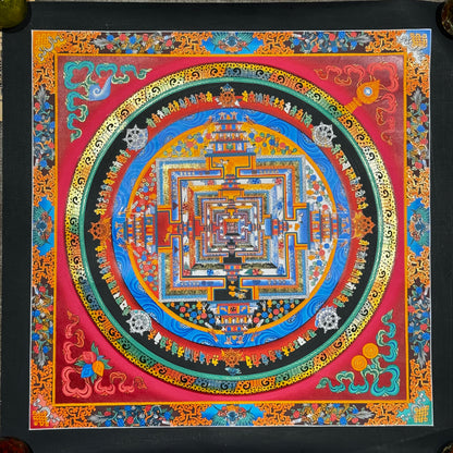 Kalachakra Mandala Thangka with Fine gold