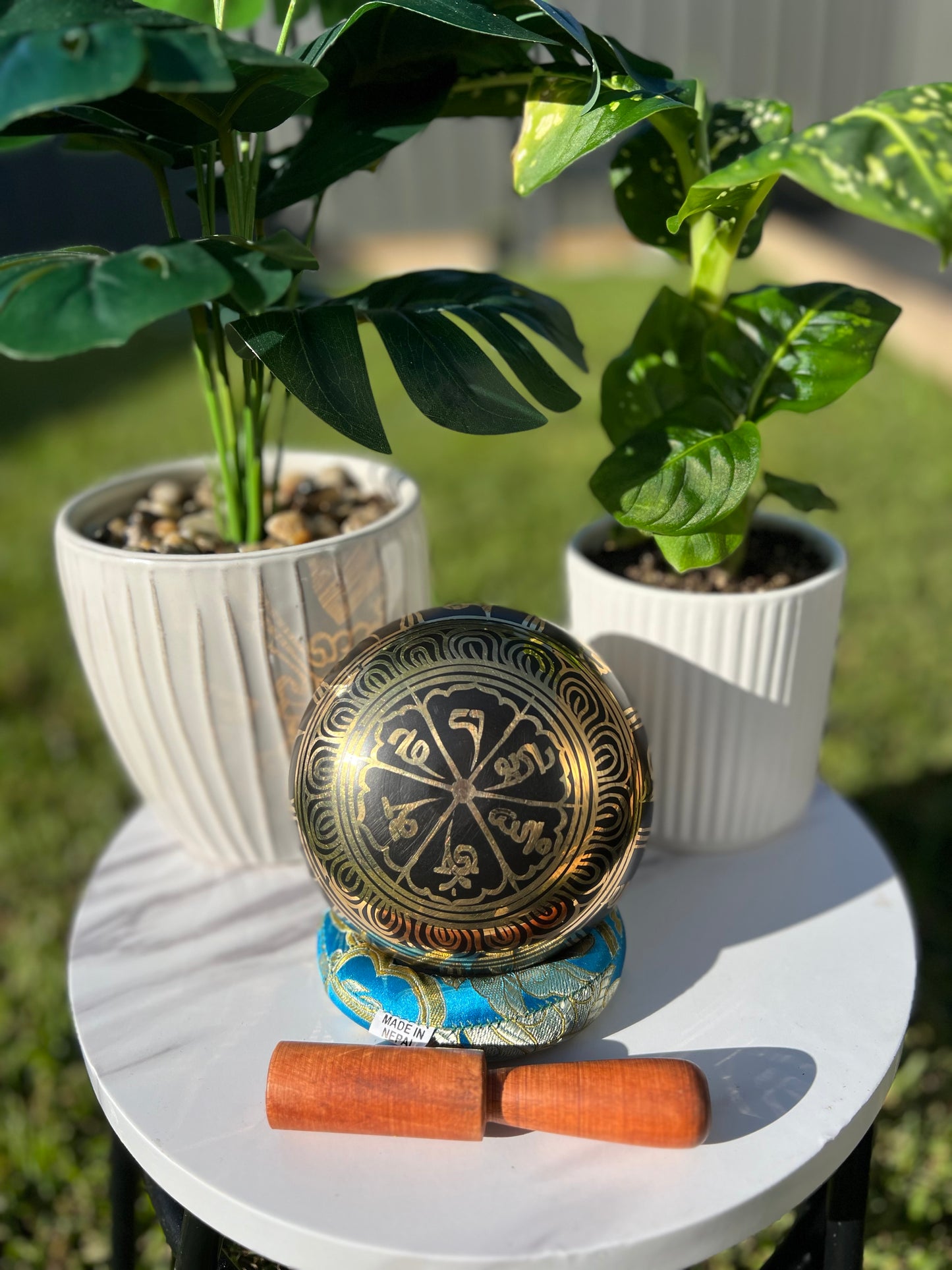 Hand hammered Carved Singing Bowl