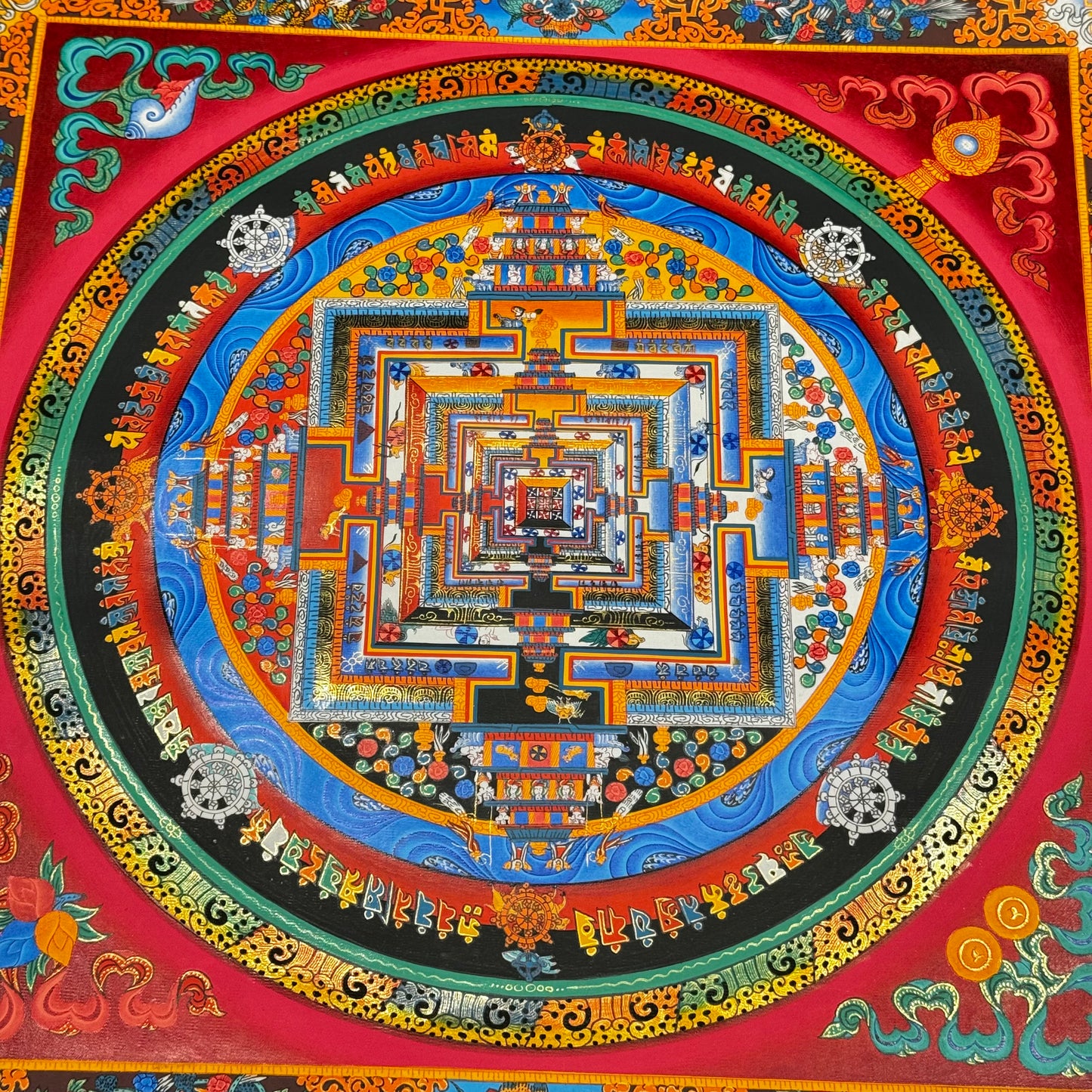 Kalachakra Mandala Thangka with Fine gold