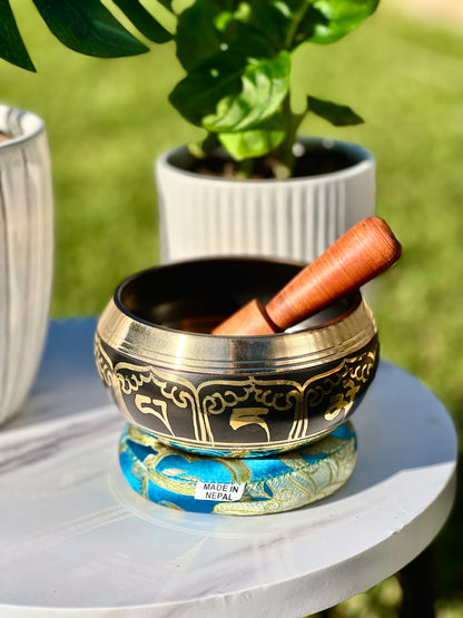 Hand hammered Carved Singing Bowl