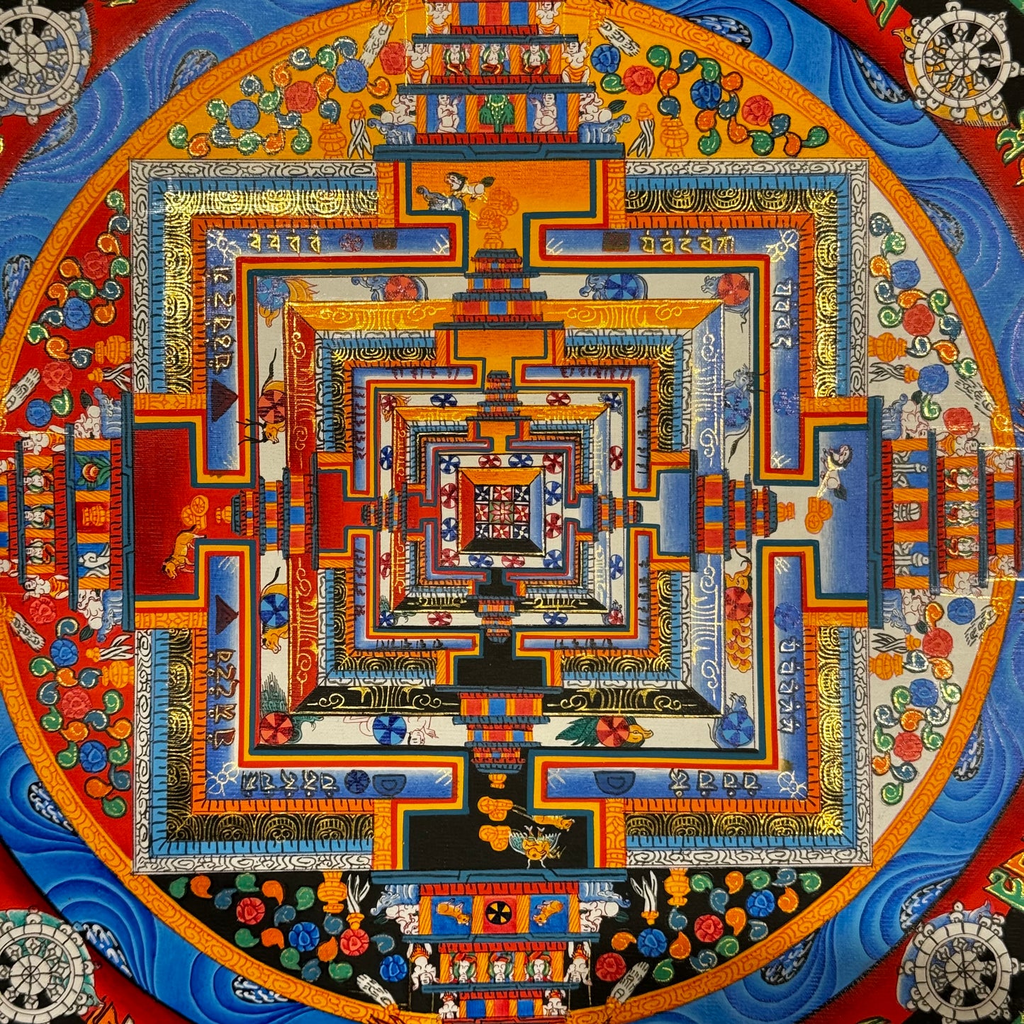 Kalachakra Mandala Thangka with Fine gold