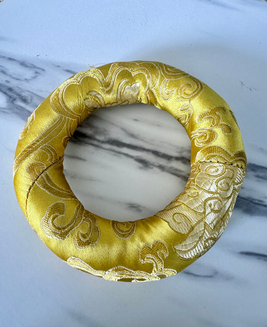 Yellow Singing Bowl Ring Cushion