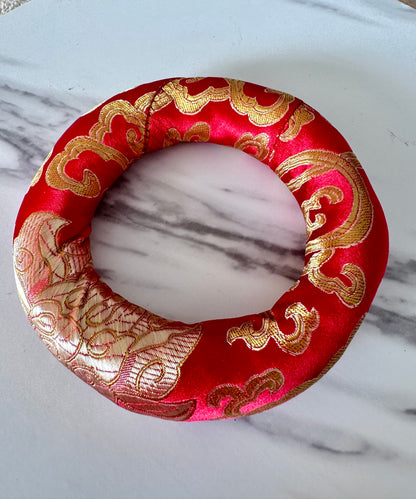 Red Singing Bowl Ring Cushion