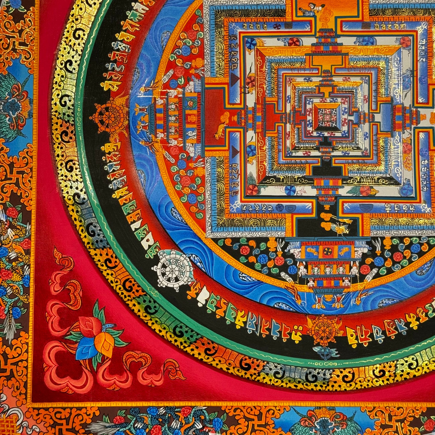 Kalachakra Mandala Thangka with Fine gold