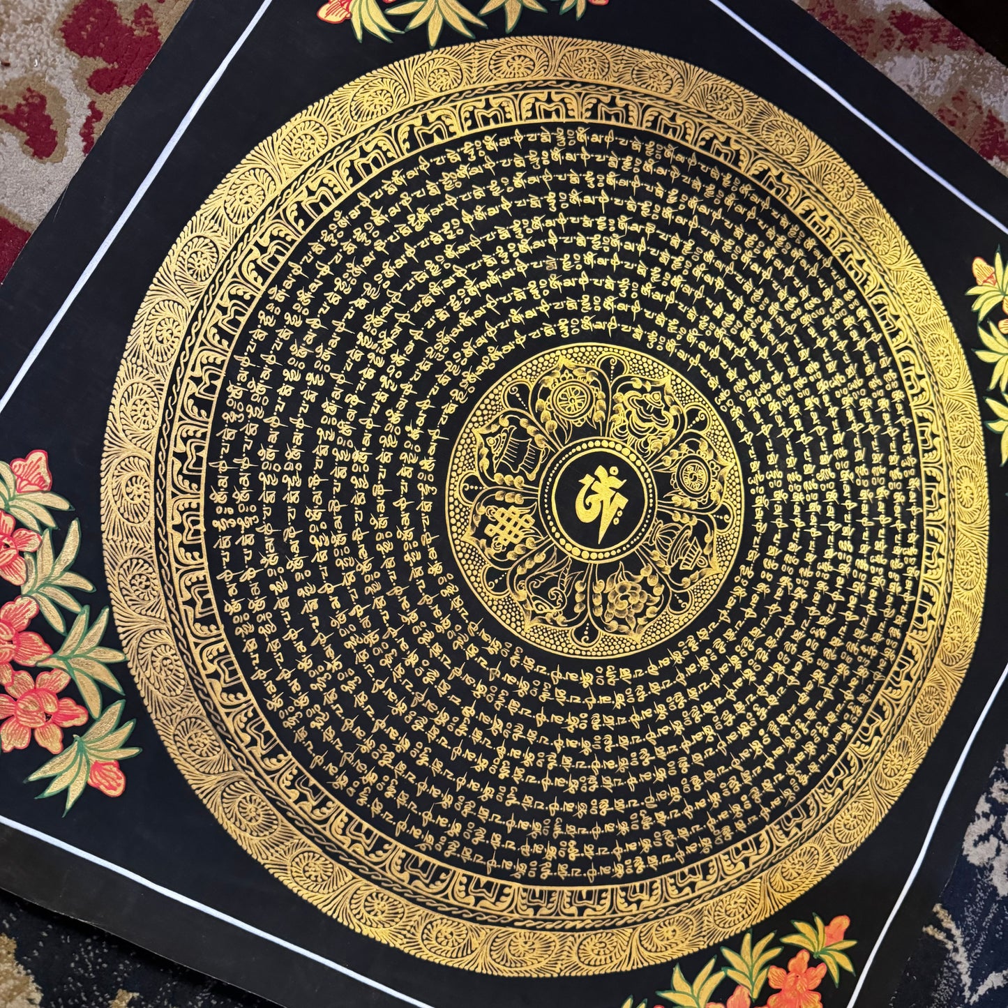 Mantra Mandala with Auspicious Symbol