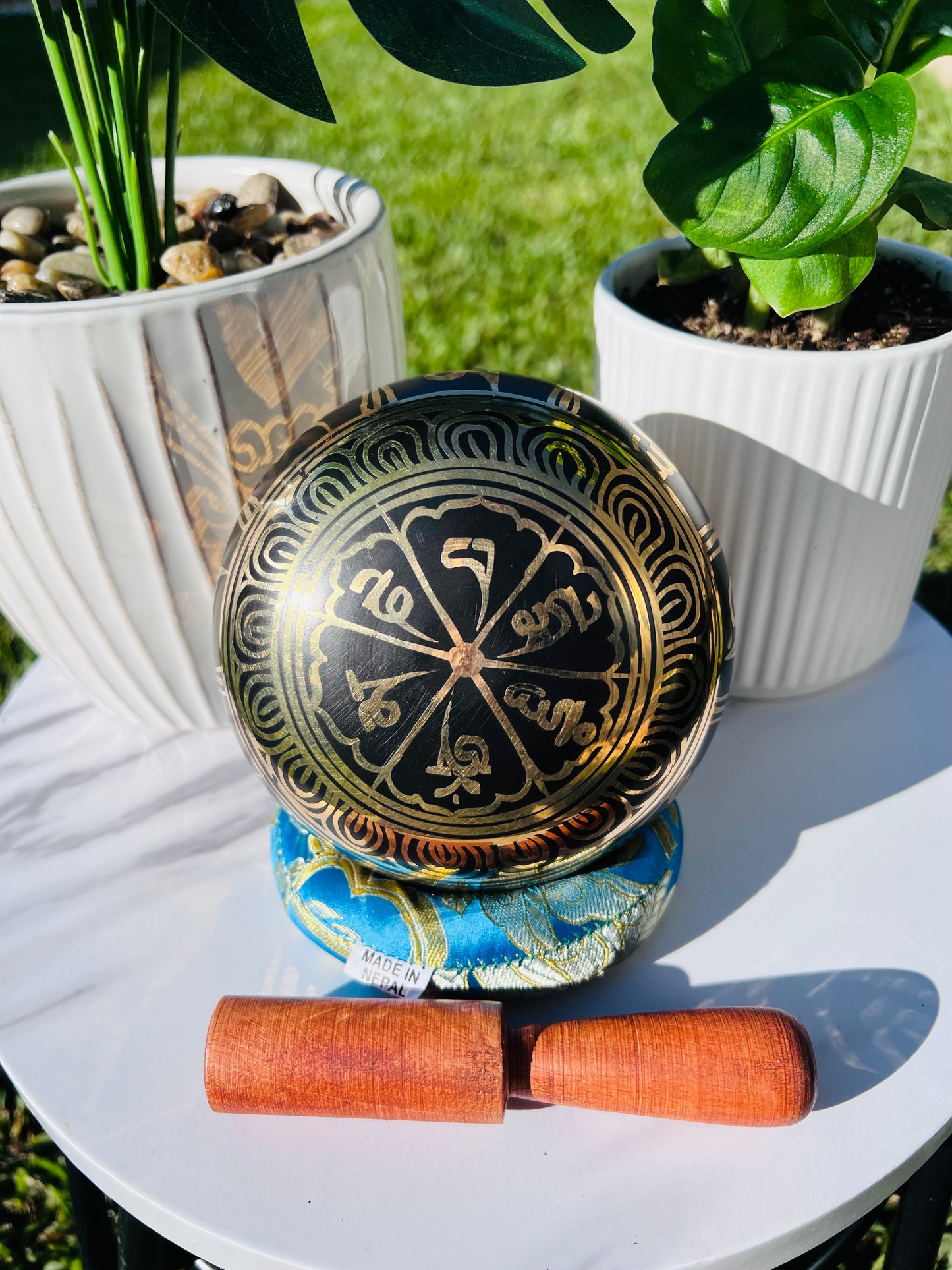 Hand hammered Carved Singing Bowl