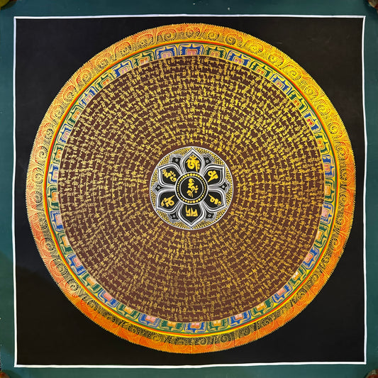 Beautiful Hand-Painted Mantra Mandala