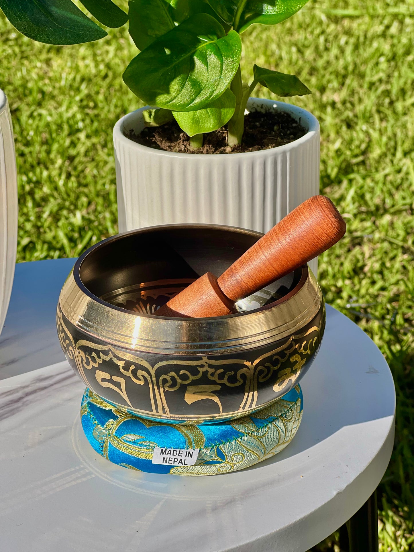 Hand hammered Carved Singing Bowl