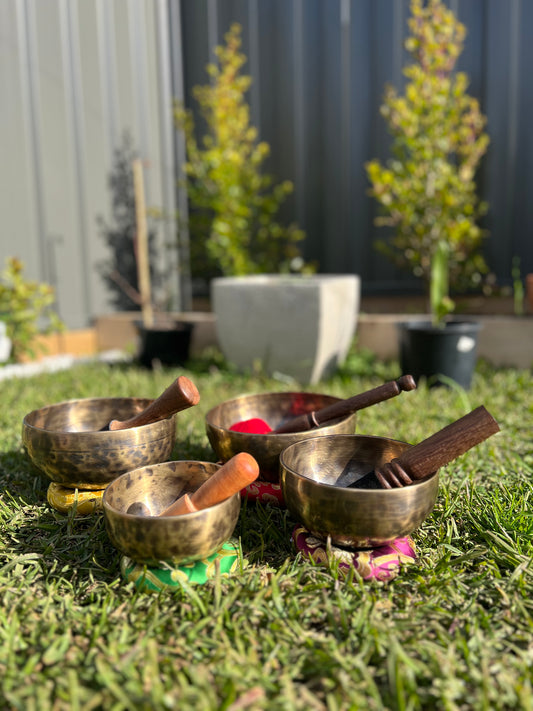 Antique Singing Bowl Set for Sound Healing