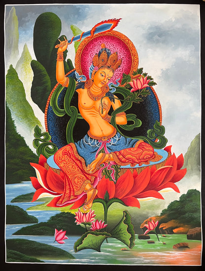 Masterpiece Newari Manjushree Thangka Painting