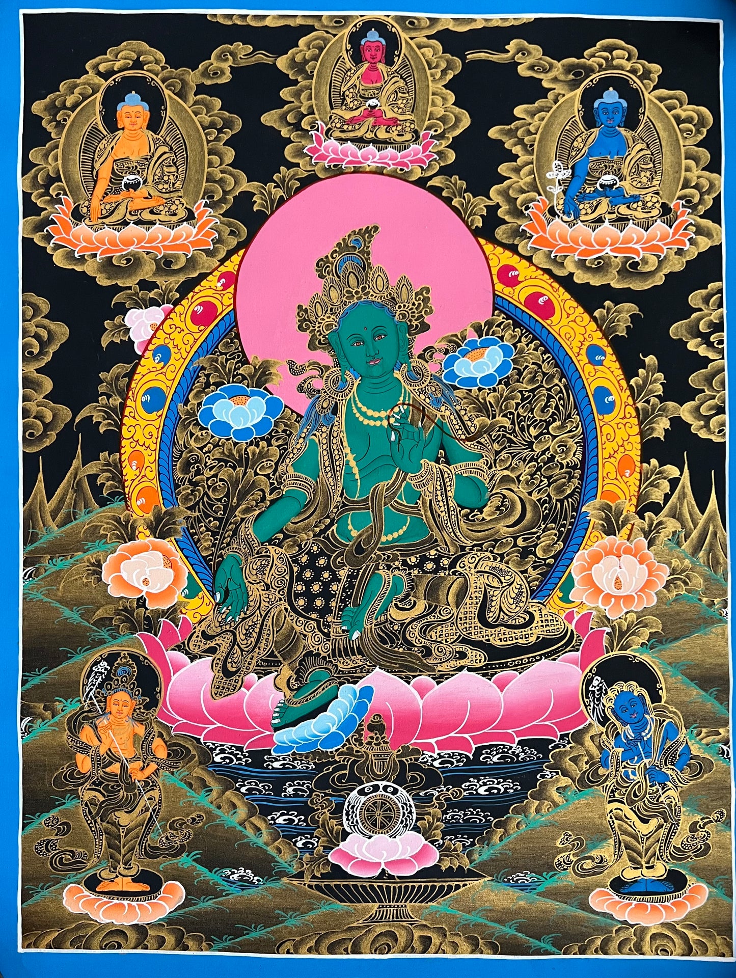 Green Tara Thangka Painting