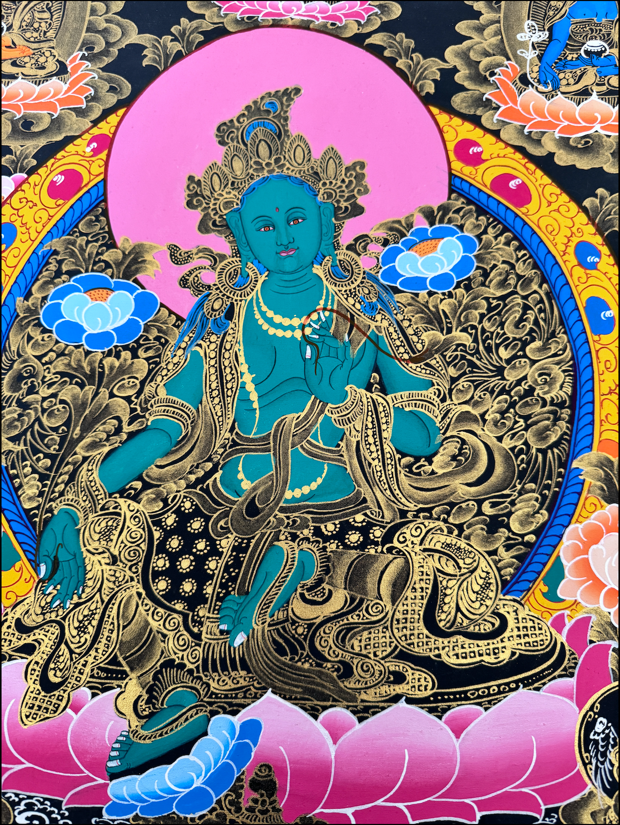 Green Tara Thangka Painting