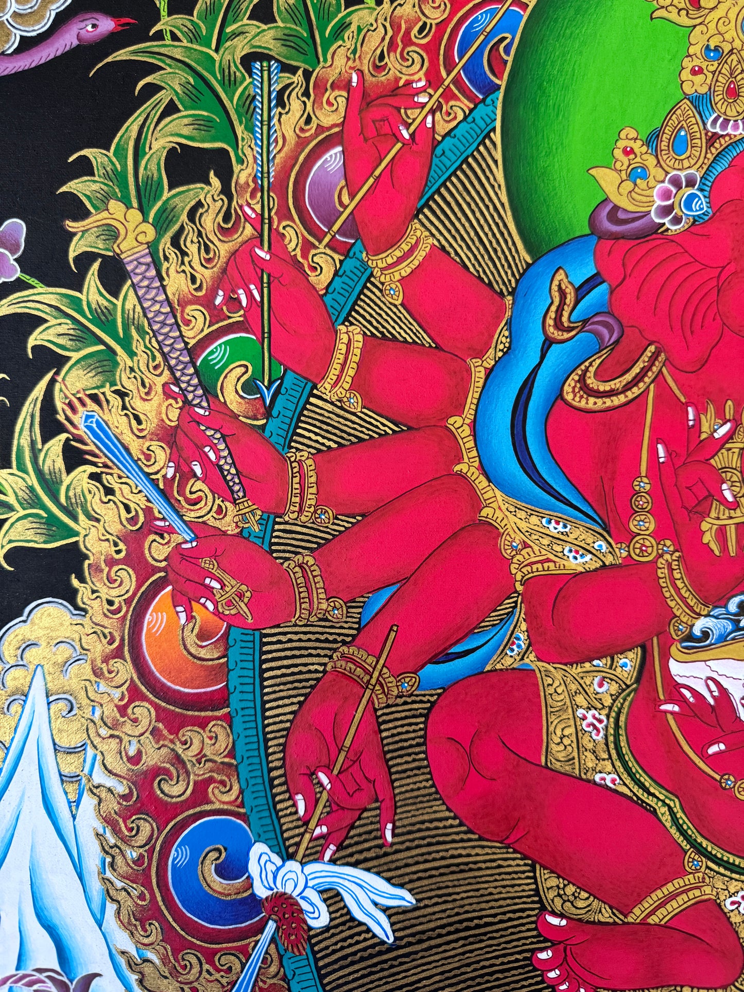 Masterpiece 12 Arms Ganesh Thangka Painting