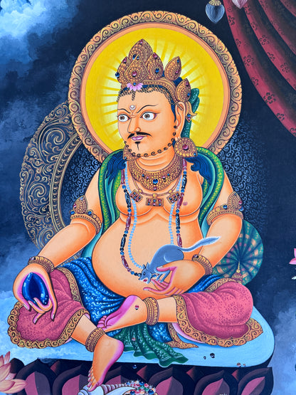 Masterpiece Newari Zambala Thangka Painting