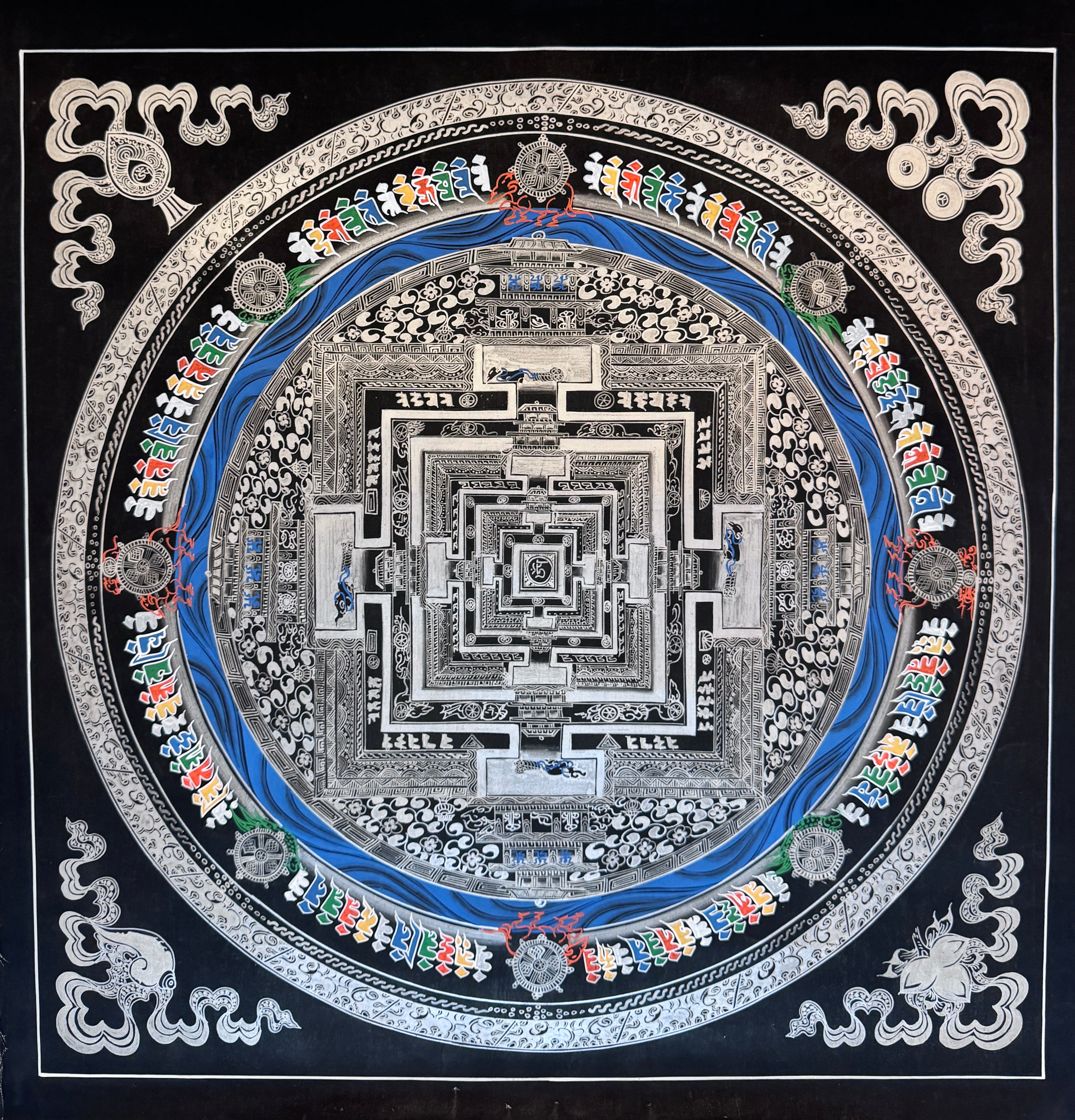 Palcha Silver Kalachakra Mandala Thangka Painting – Palcha Handicraft