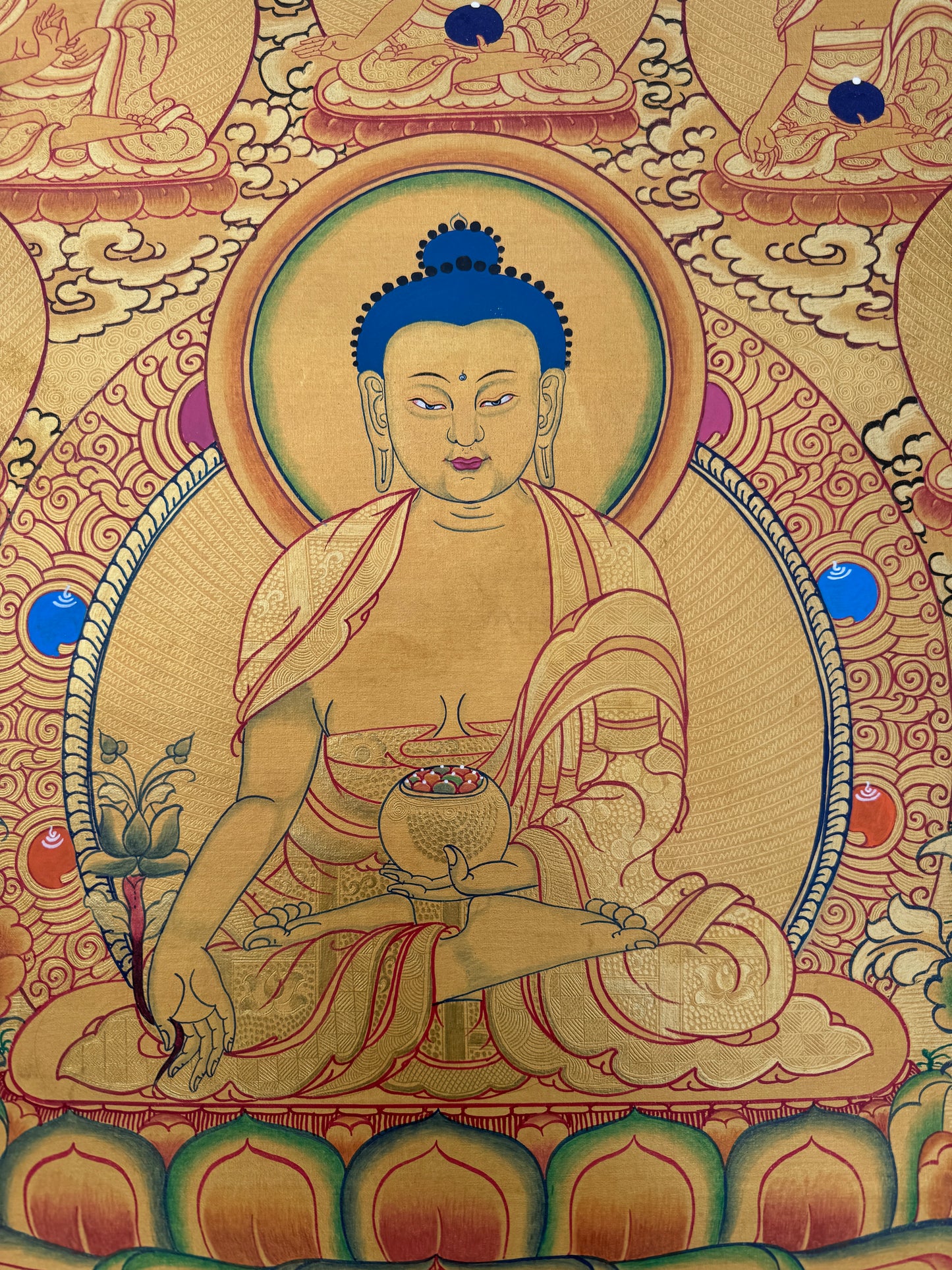 8 Gold Medicine Buddha Thangka Painting