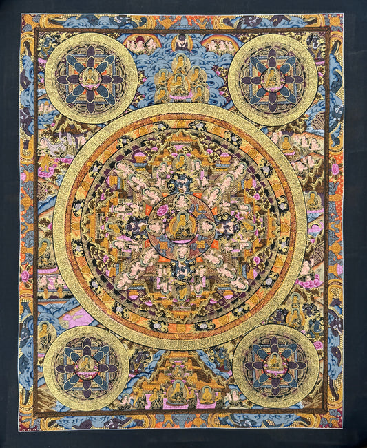 5 Buddha Mandala Thangka Painting