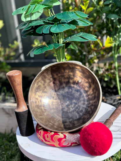 Red Singing Bowl Ring Cushion