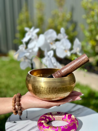 Pink Singing Bowl Ring Cushion