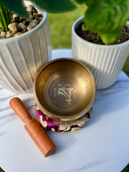 Tibetan Carved Singing Bowl