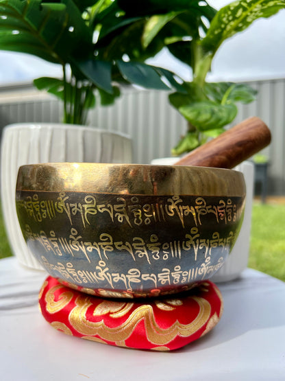 Shankha with Mantra Carved Singing Bowl