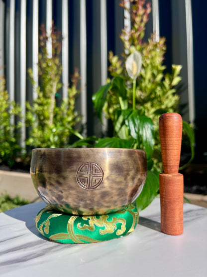 Hand-beaten Full Moon Singing Bowl from Nepal