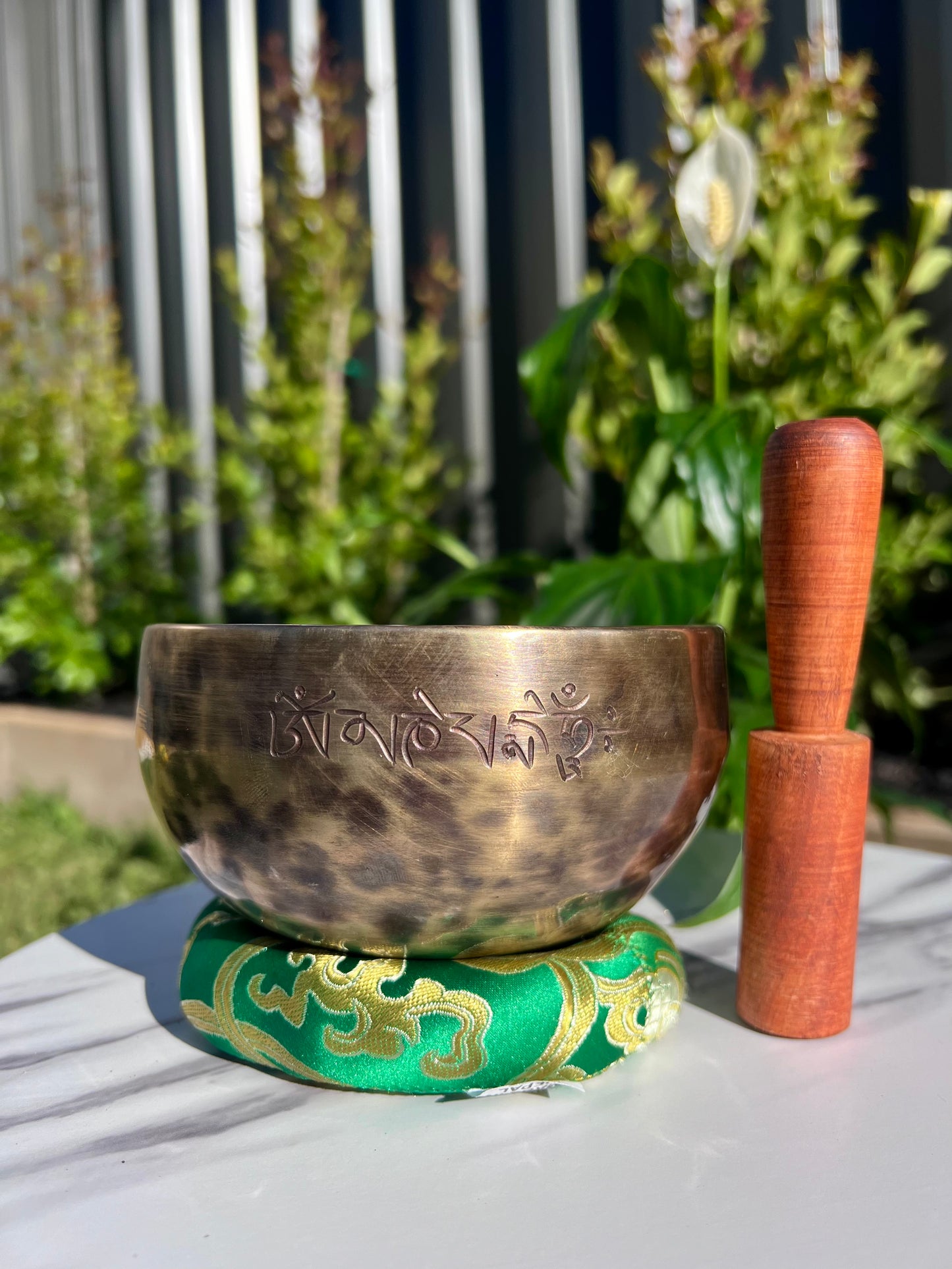 Hand-beaten Full Moon Singing Bowl from Nepal