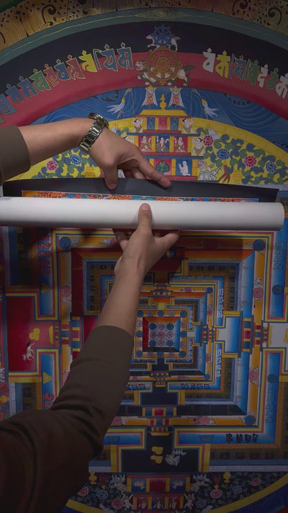 Kalachakra Mandala Thangka with Fine gold